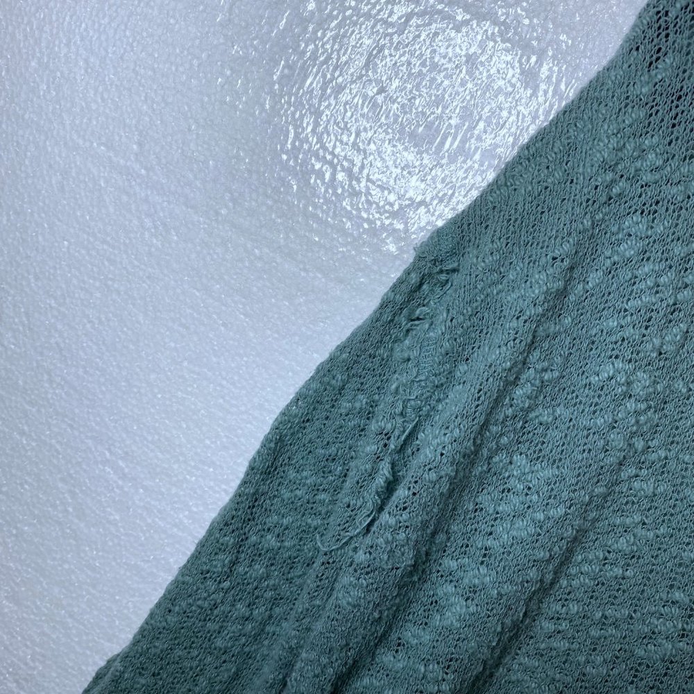 We The Free People S Blue Ocean Air Hacci Pullover Knit Top Lightweight V-Neck - Picture 7 of 10